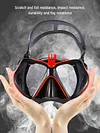 Anti-Fog Goggles Diving Mask Snorkeling Breath Tube Set for Adult (Black M)