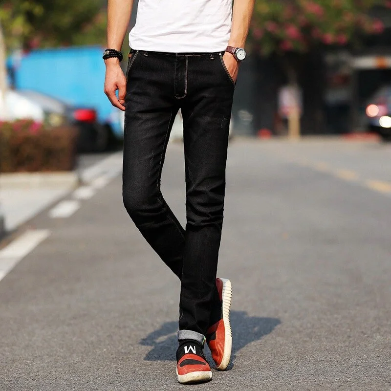 Men Stretchy Denim Skinny Green Jeans 2021 Spring Autumn Brand bLACK High Quality Fashion Jeans