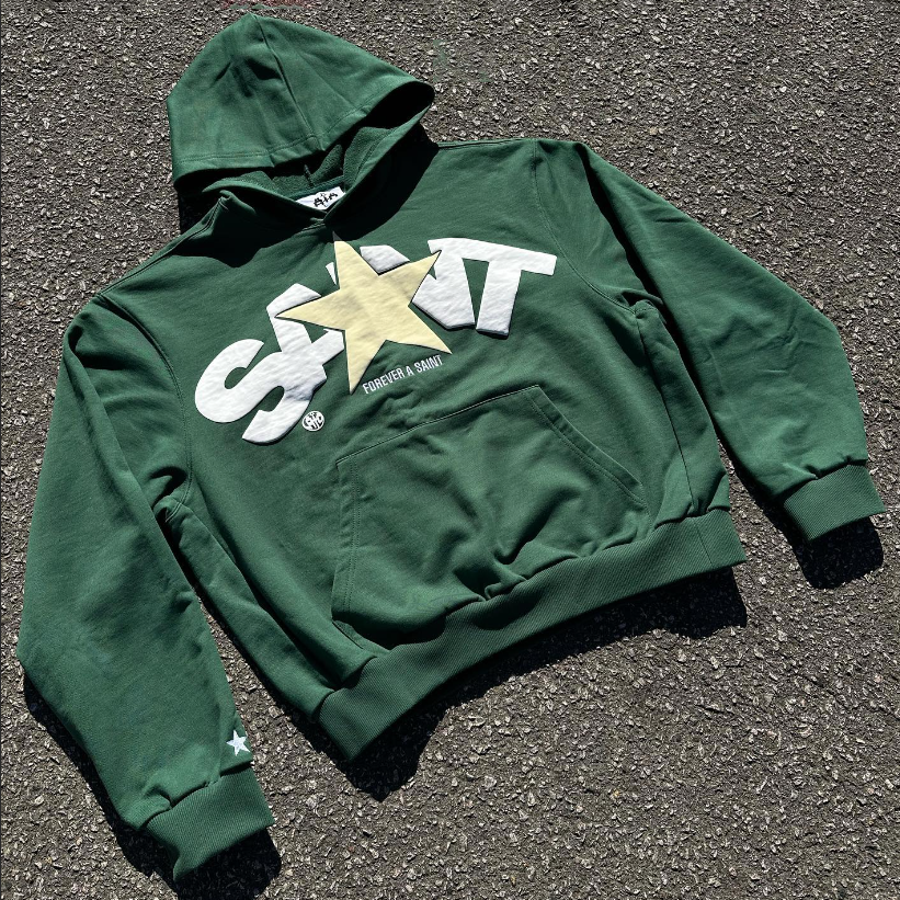 Vintage Star Saint Puff Print Hoodie - SOPULA