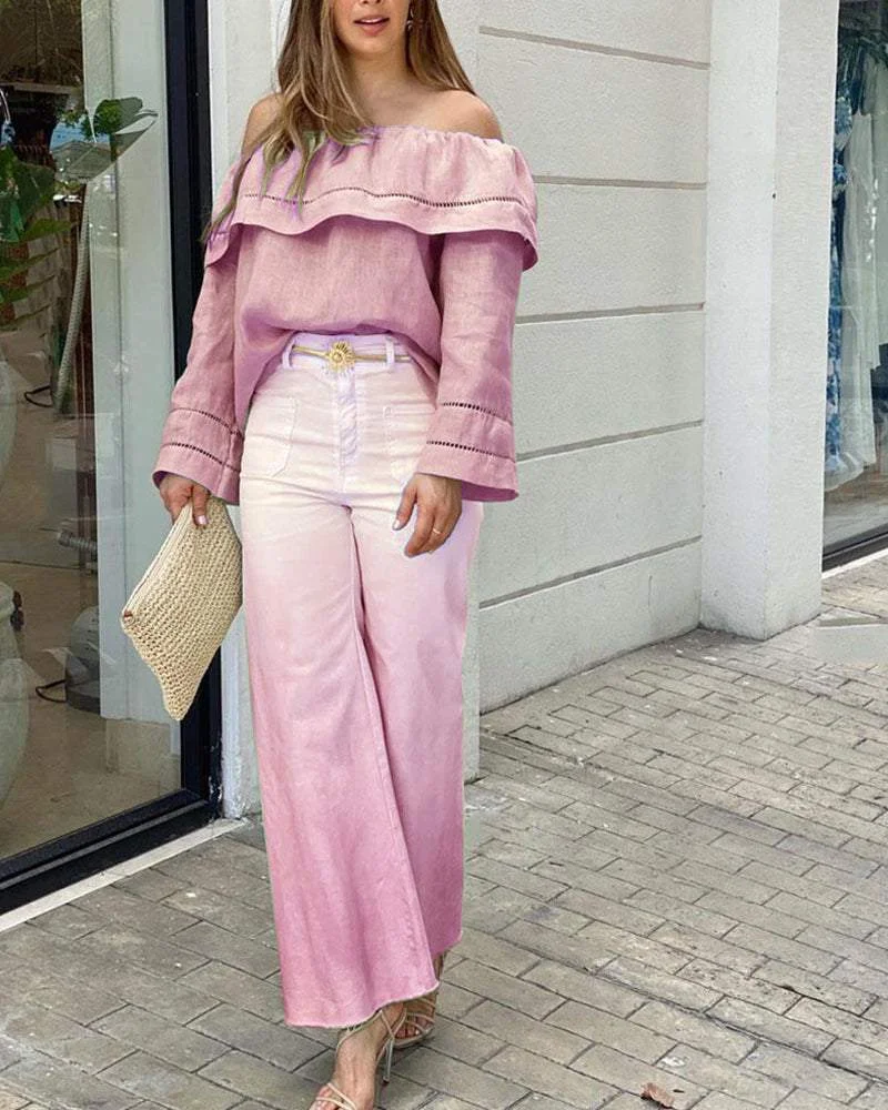 Elegant Off Shoulder Casual Suit