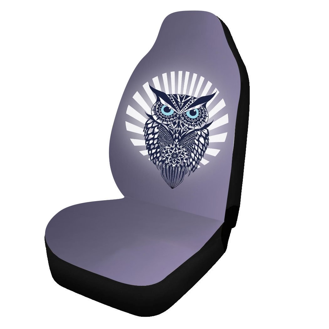 Owl Printed Front Car Seat Covers. Protector Car Mat Covers, Fit Most Vehicle, Cars, Sedan, Truck, SUV, Van