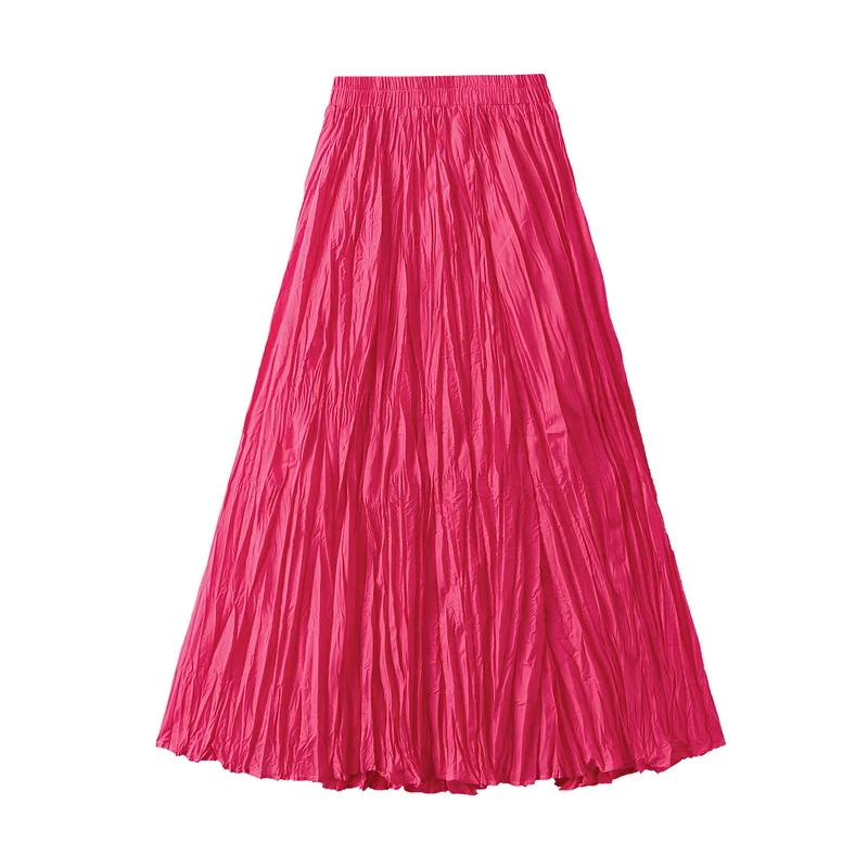 Nigikala Nigikala Luxury Light Pressure Folded Skirt Women's Spring And Autumn New Station Big Swing Thin Folded A Skirt 0323
