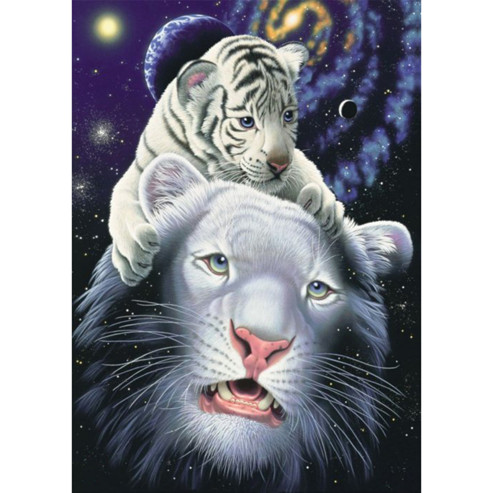 

30*40CM - Round Drill Diamond Painting - Tiger Lion, 501 Original