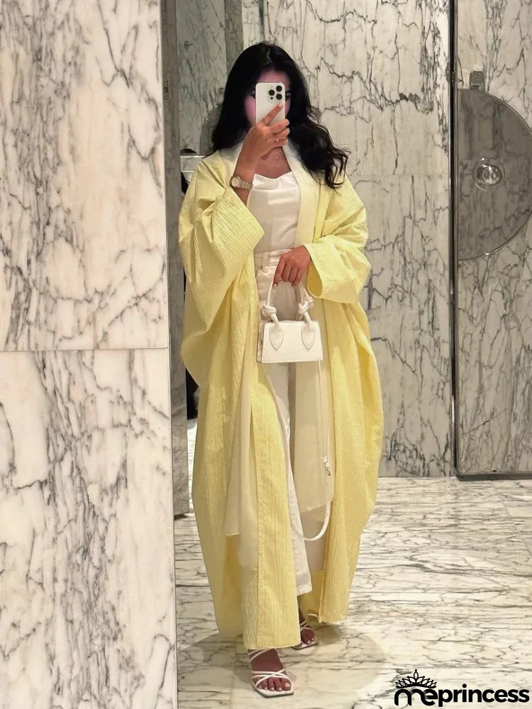 Women's Arabian Polyester Full Sleeves Solid Pattern Long Dress