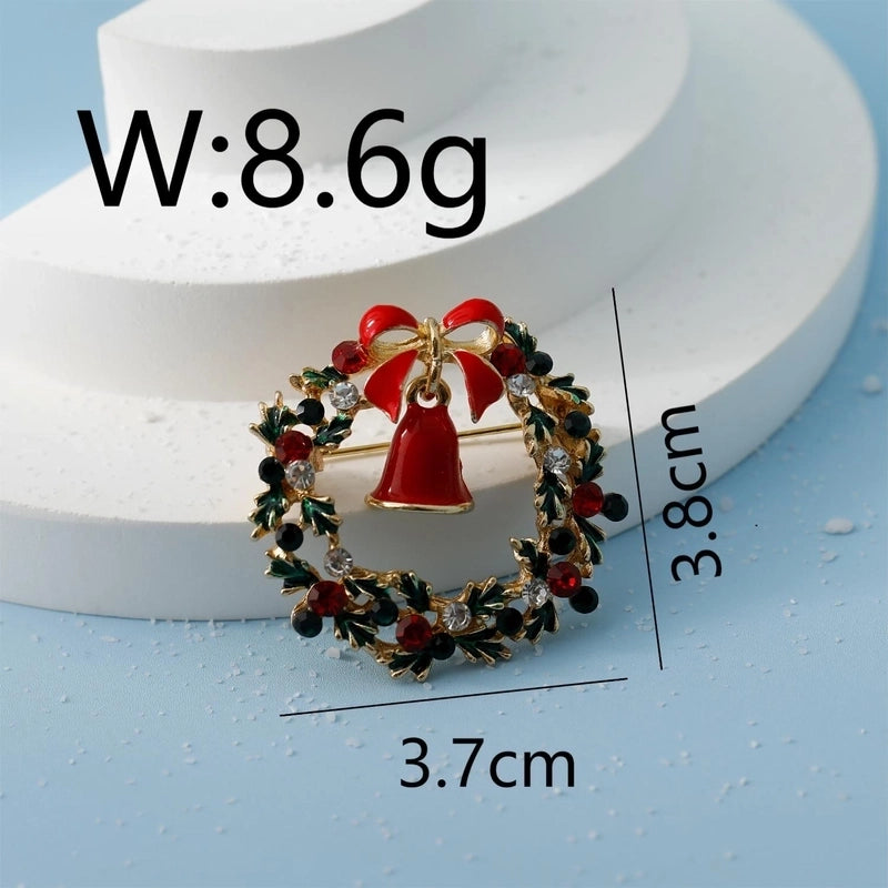 Minimalist Letter Wreath Alloy Inlay Rhinestones Women’s Brooches