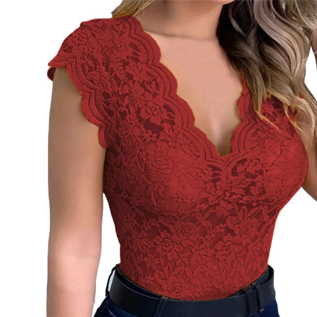 Lace Cami Bralette Crochet Vest Casual Solid Color