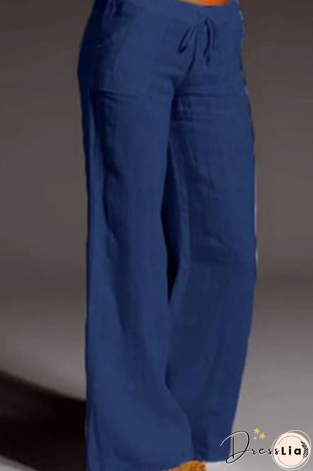 Casual Solid Patchwork Loose Mid Waist Wide Leg Solid Color Bottoms(8 Colors)