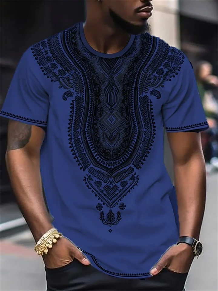 Men's Shirts Tee Graphic Color Block Tribal Crew Neck Clothing Apparel 3D Print | 168DEAL