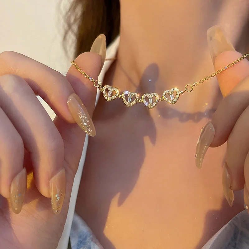 Clover Heart Necklace + Rose Box