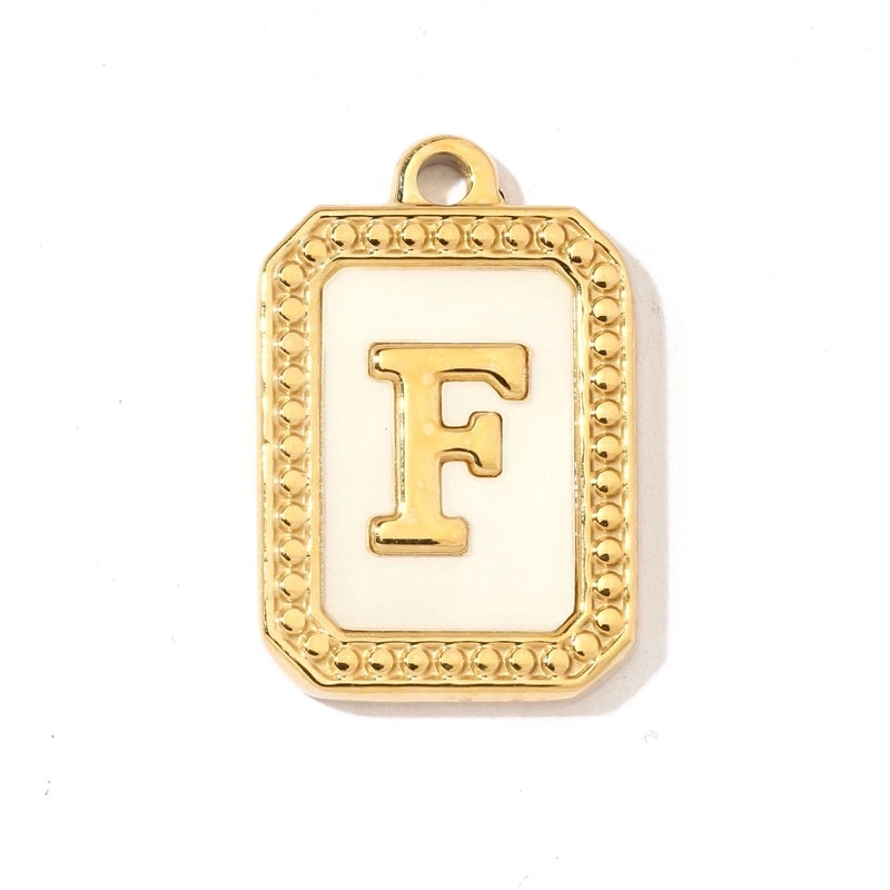 A Pack Of 3 201 Stainless Steel Shell 18K Gold Plated Letter Polished Pendant