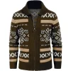 Men's Vintage Pattern Slim Fit Zipper Knitted Cardigan Sweater
