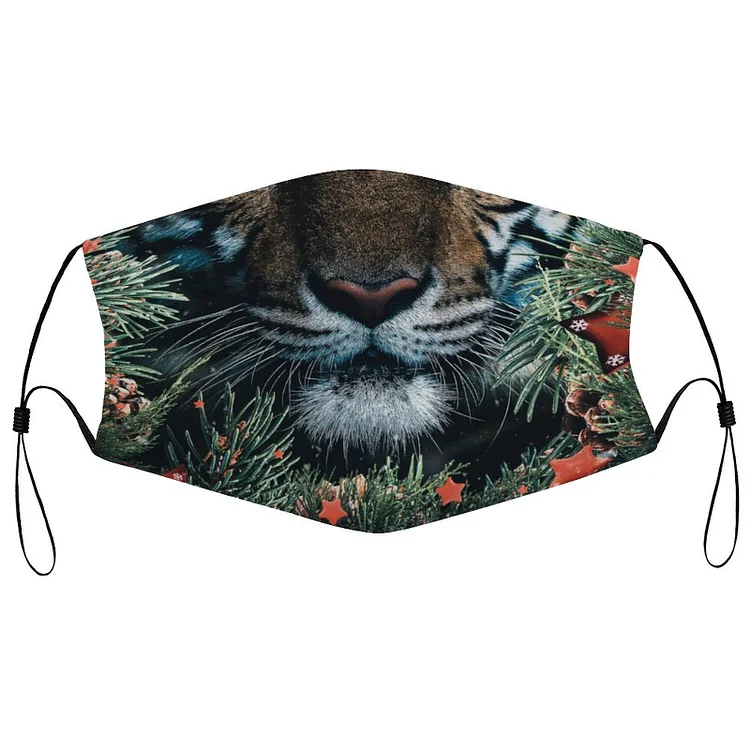 Face Mask with Pocket Tiger Pattern, Forest  customized, personalized, gift