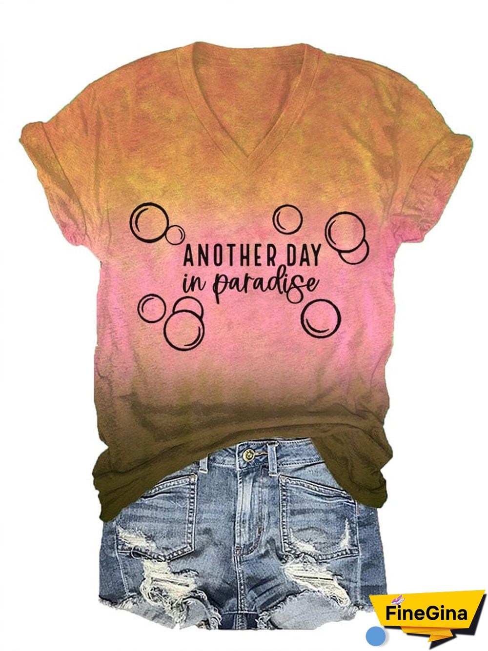 Women's Another Day In Paradise V-Neck T-Shirt