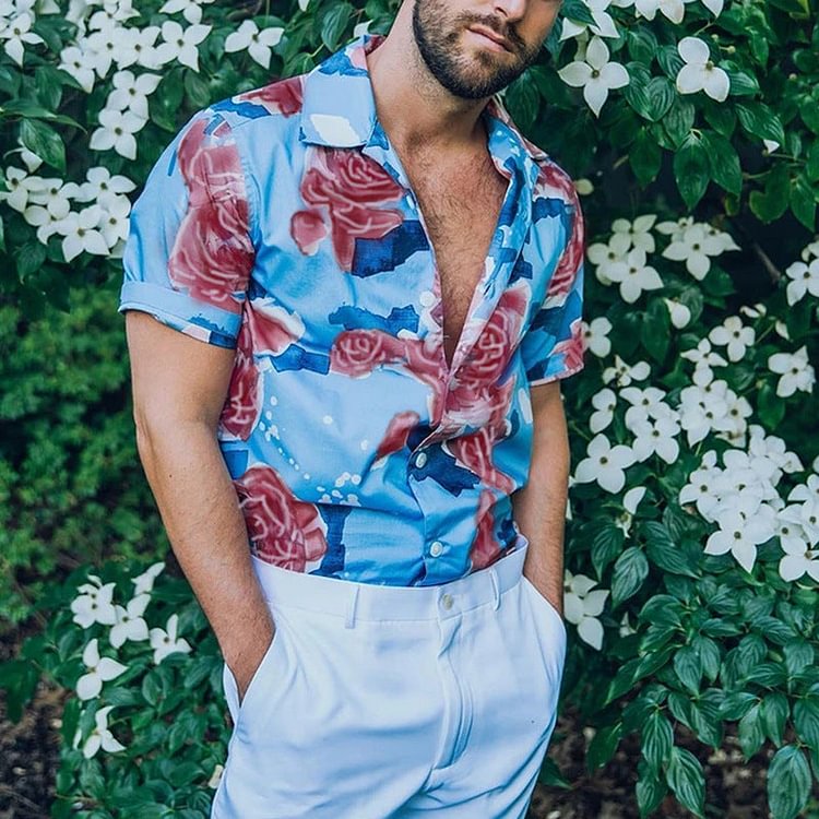 Men's Short-Sleeved Printed Shirt Men's Top
