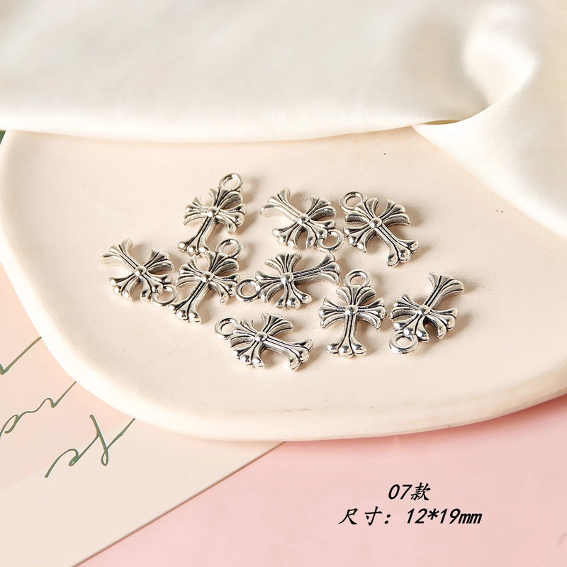 10 PCS/Package 8 * 20mm Alloy Cross Polished Pendant Jewelry Accessories