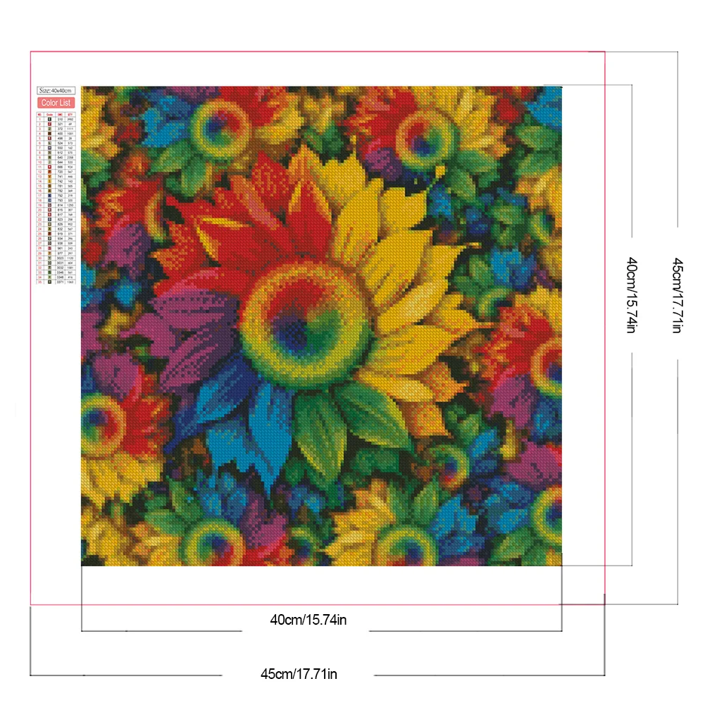 Partial AB Diamond Painting - Full Round Drill - Rainbow Gerbera(Canvas|45*45cm)