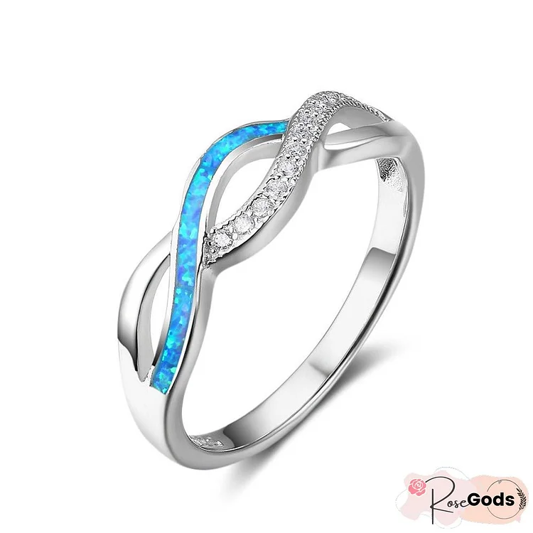 Opal wave ring with made of 925 silver