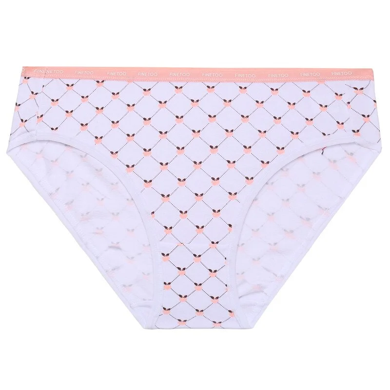 FINETOO 1/2PCS Women's Cotton Panties Sexy Lingerie Fashion Letter Waist Female Cute Pantys M-XXL Ladies Floral Printed Briefs