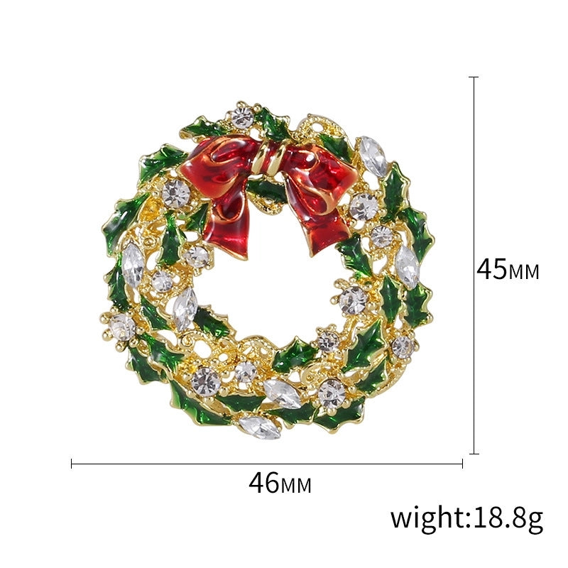 Cute Classic Style Pin Santa Claus Snowflake Elk Alloy Enamel Inlay Rhinestones Unisex Brooches