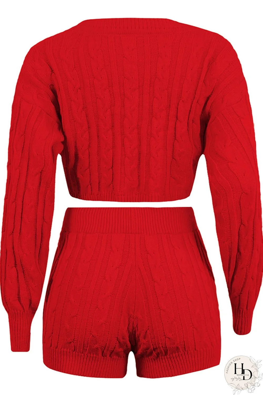 Orange Wool Europe and America Solid Two Piece Suits pencil Long Sleeve Two-Piece Short Set