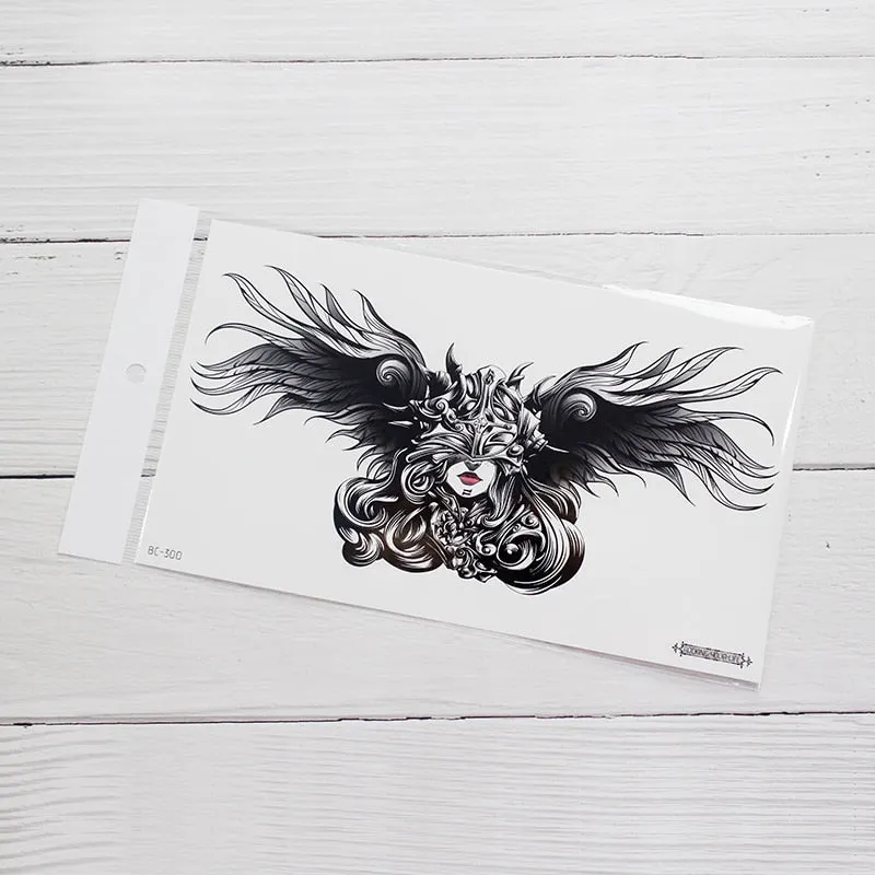 under breast tattoo underboob tatouage temporaire femme sexy tattoo sticker women wing flower large fake tatoo sternum girls