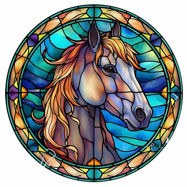 Stained Glass Horse - Full Round - Diamond Painting (30*30cm)