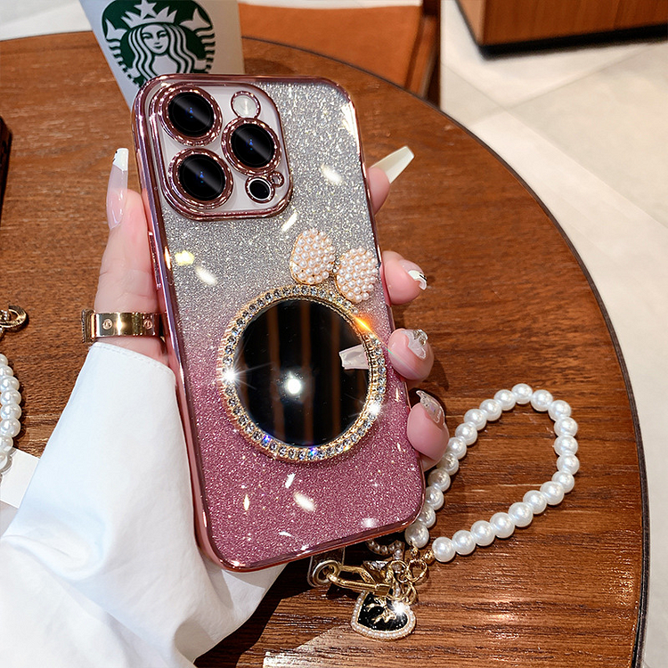 Butterfly Gradient Makeup Mirror Phone Case