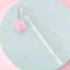 20PCS Pink Cherry Blossom Pendant 0.38mm Gel Signature Pen School Student Office Cute Stationery Kids Gift