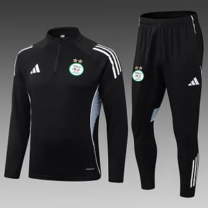 2025 Algeria National Team Half-Pull Training Suit Black Shirt Set