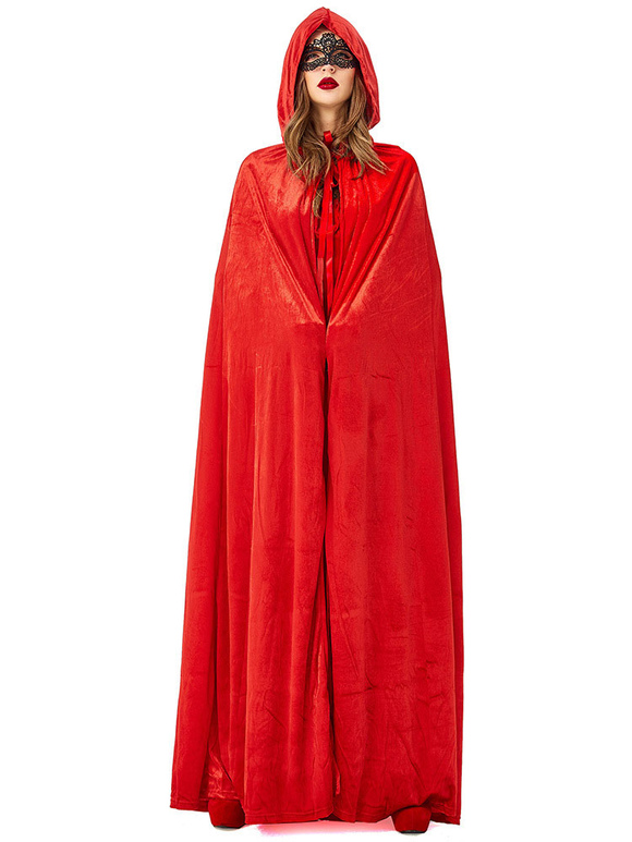 Halloween Costume Witch Adult Cloak Velour Women Costume Novameme