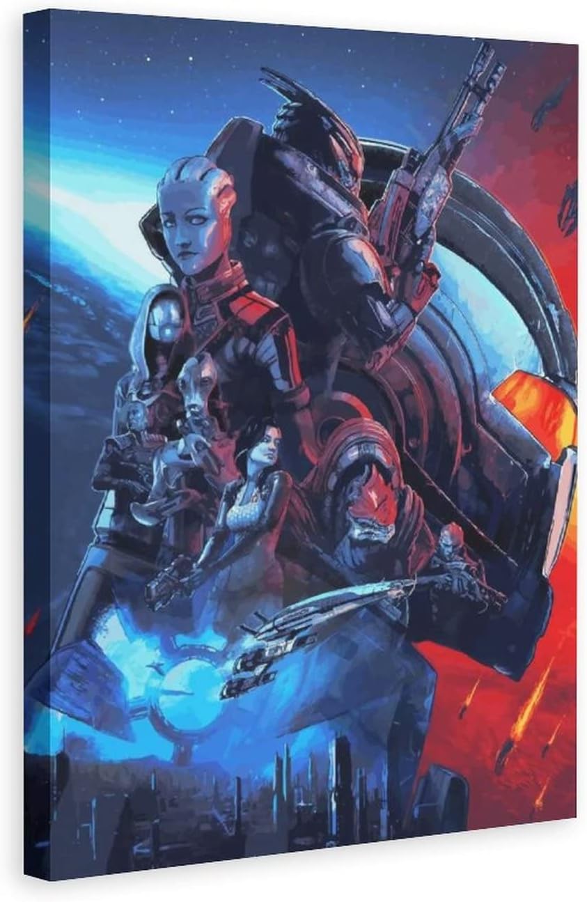 Mass Effect Soldier Game Canvas Poster Bedroom Decor Sports Landscape Office Room Decor Gift,Canvas Poster Wall Art Decor Print Picture Paintings for Living Room Bedroom Decoration 8x12inchs(20x30cm) 8x12inchs(20x30cm)