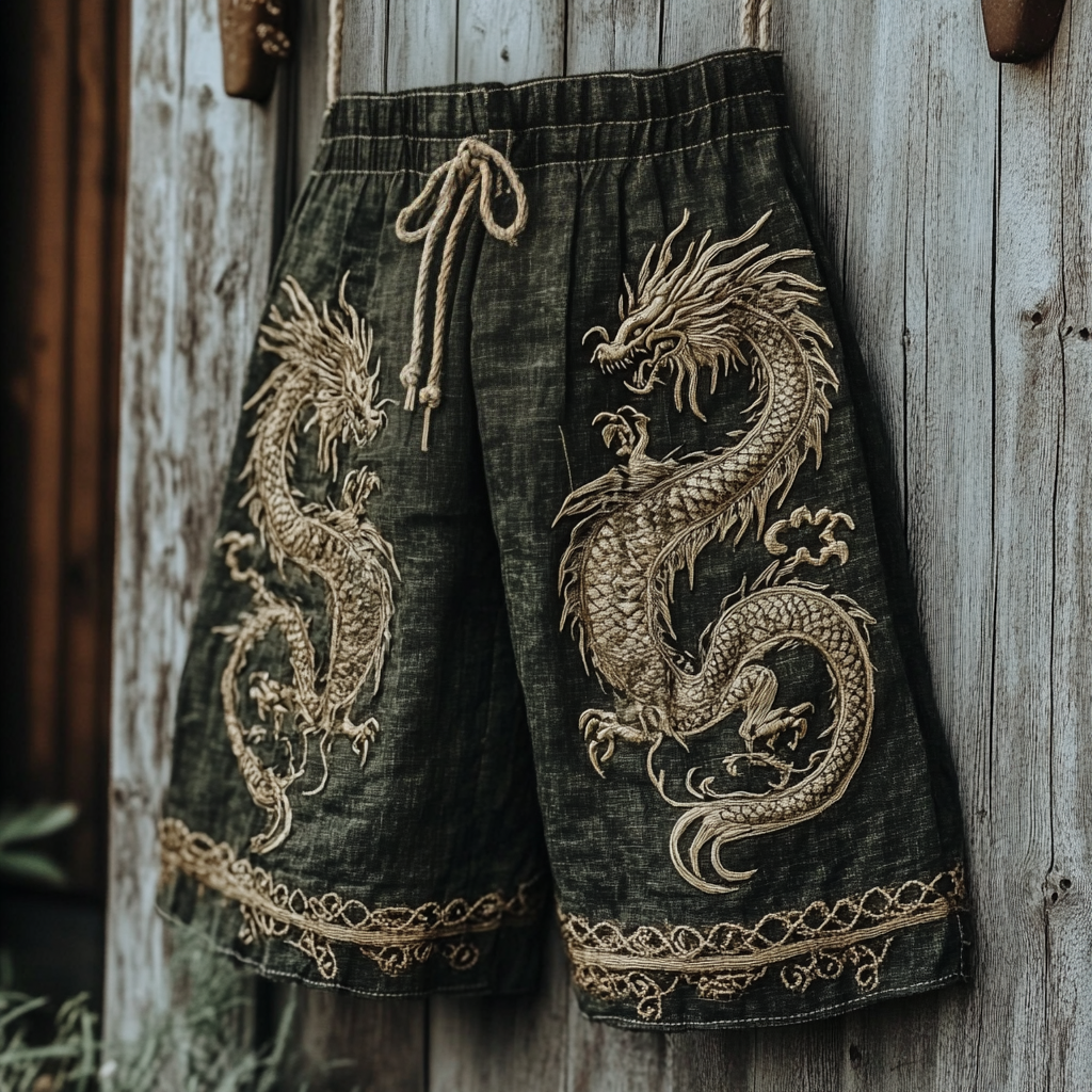 Men's Viking Tribal Celtic Knot Art Design Dragon Casual Shorts / Rvogue / Rvogue