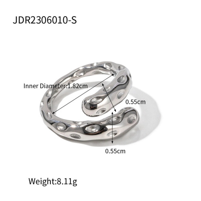 Exaggerated Artistic Geometric 304 Stainless Steel Layered Open Rings