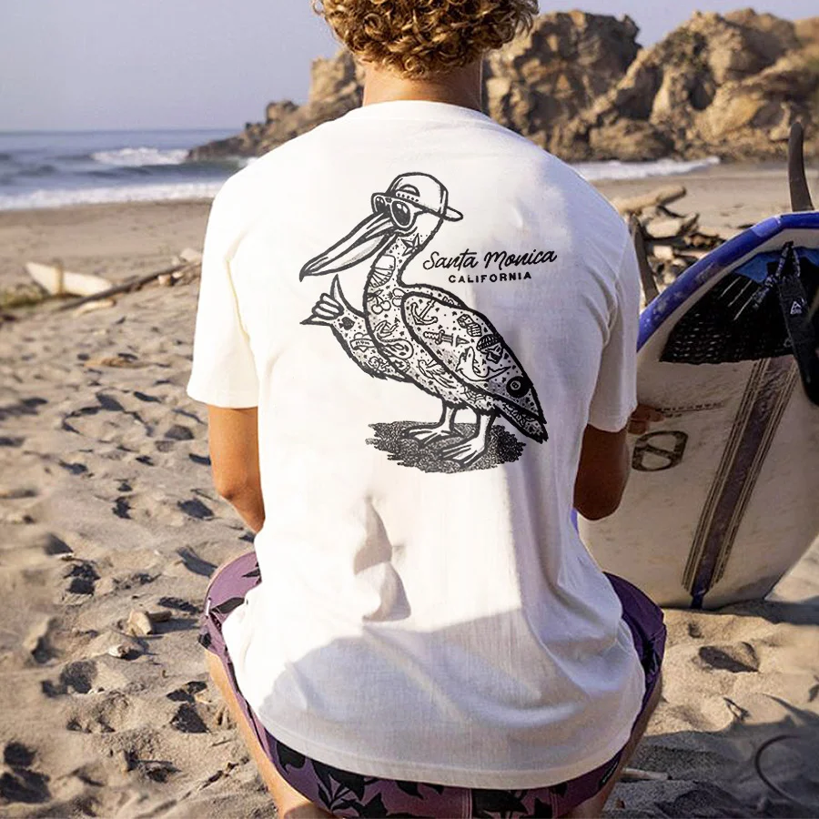 Santa Monica California Printed Men's T-shirt