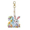 (US Only)PET Double Sided Special Shaped Easter Alphabet DIY Diamond Painting Keychain