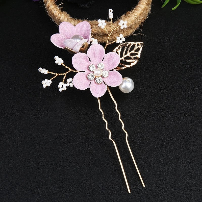 Vintage Golden Leaf Updo Hair Comb Headdress Handmade Bridal Embellished Headdress Flower Comb Hairpin Bridal Accessories