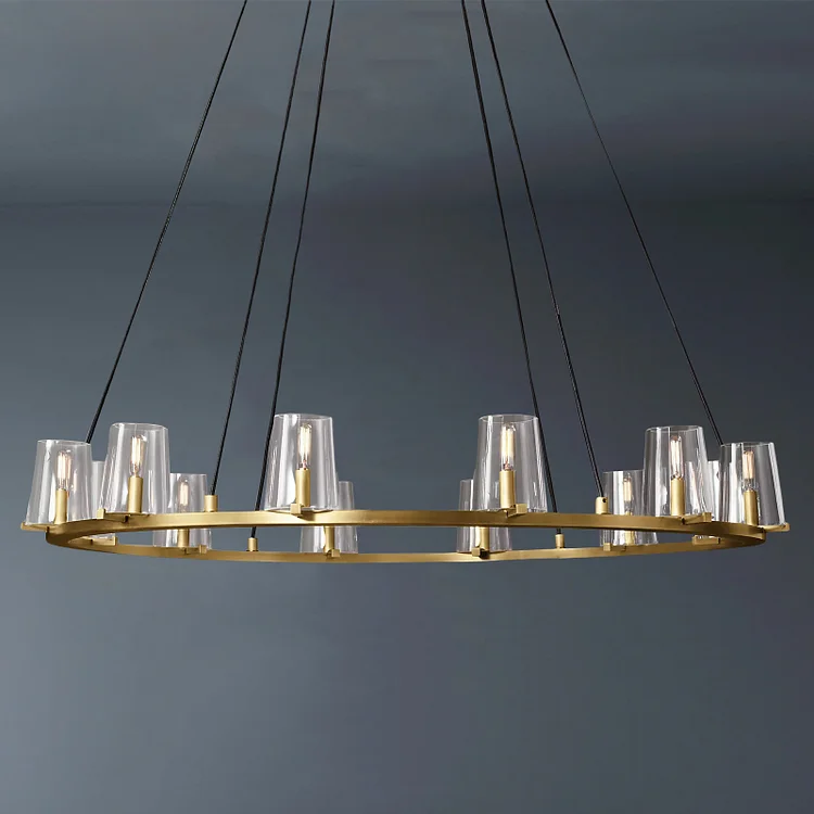 Round Clear Glass Chandelier 48" Vjlight
