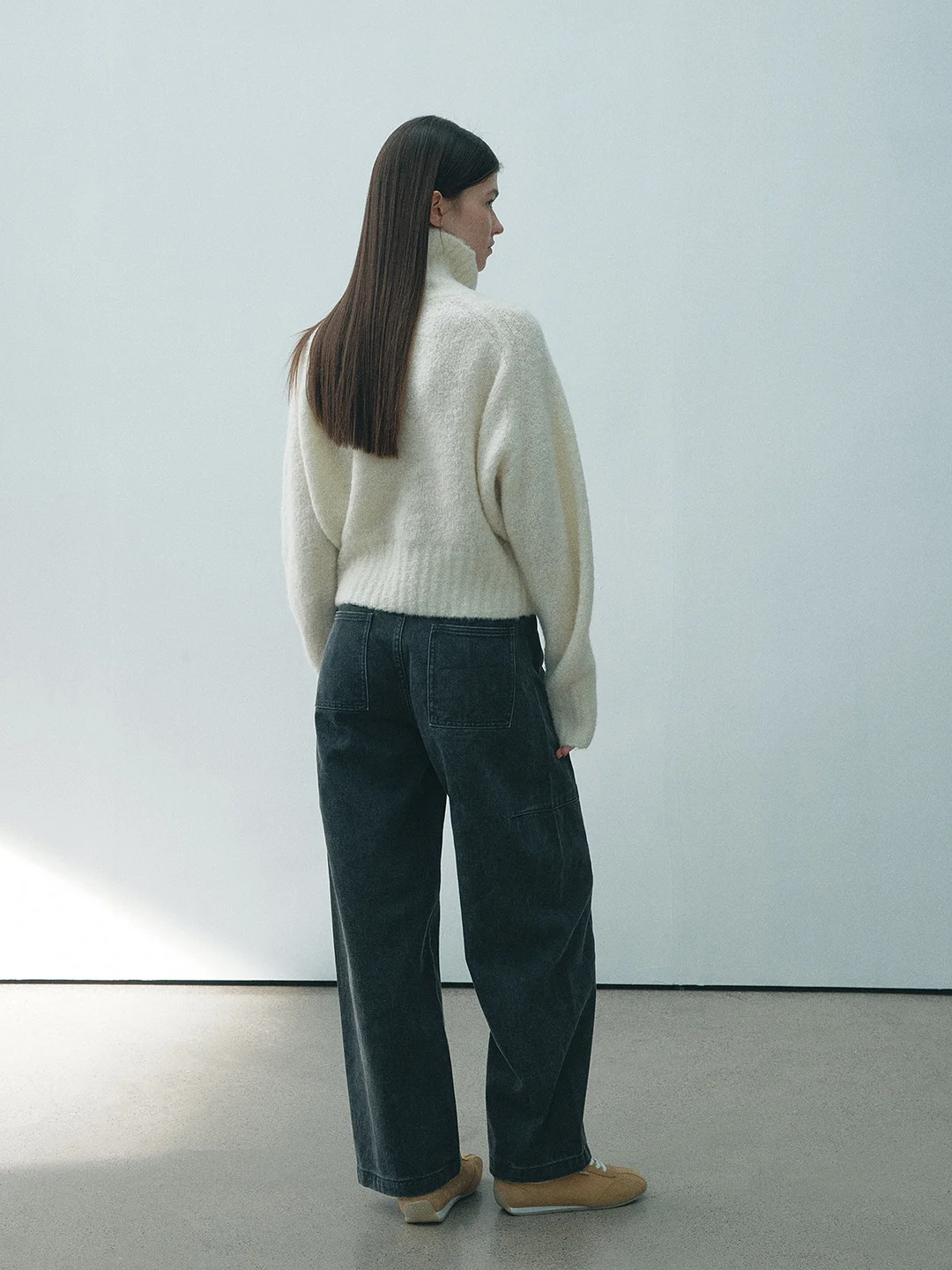 Toloer [Daihe] Winter New Leisure High Waist Nostalgic Cocoon Type Cotton And Velvet Washed Jeans Trousers Female H7794-Outfit Ideas