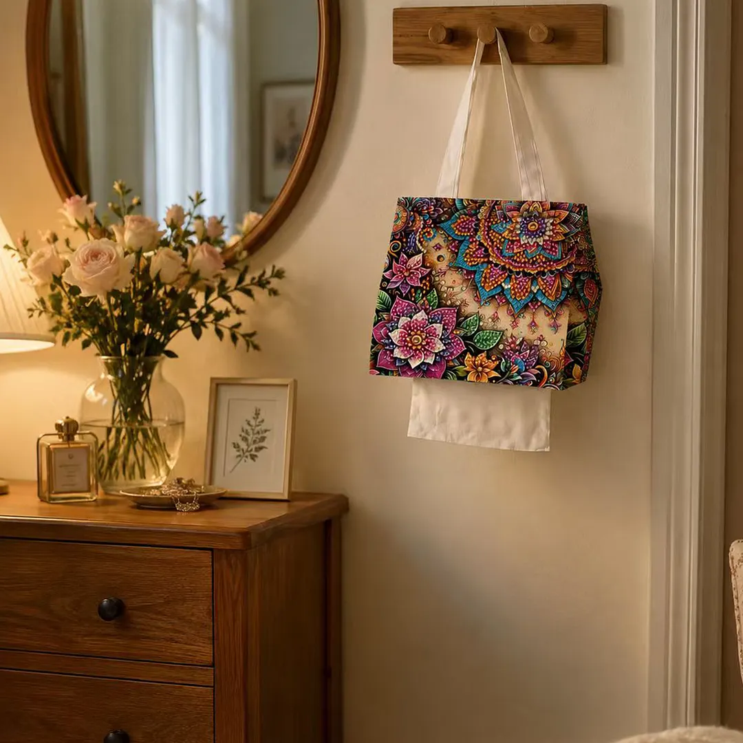 Diamond Tissue Organizer Exquisite Craftsmanship for Bathroom Bedroom Decor (Mandala)