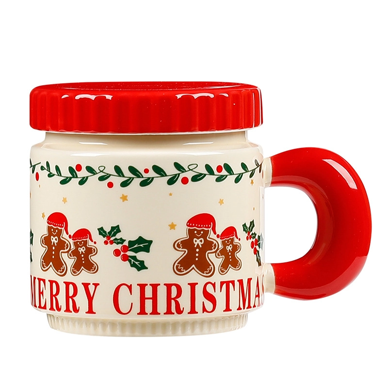 Christmas Casual Christmas Tree Santa Claus Gingerbread Ceramics Mug 1 Piece