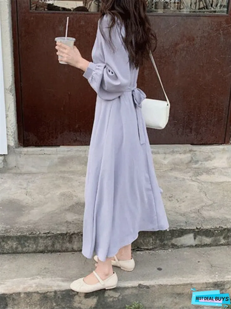 Joskka New V-Neck Lace High Waist Solid Oversized Korean Elegant Vintage Lady Autumn