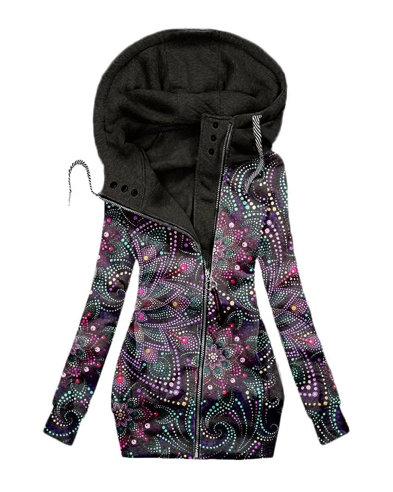 Women's Hooded Sweat printed Jacket17