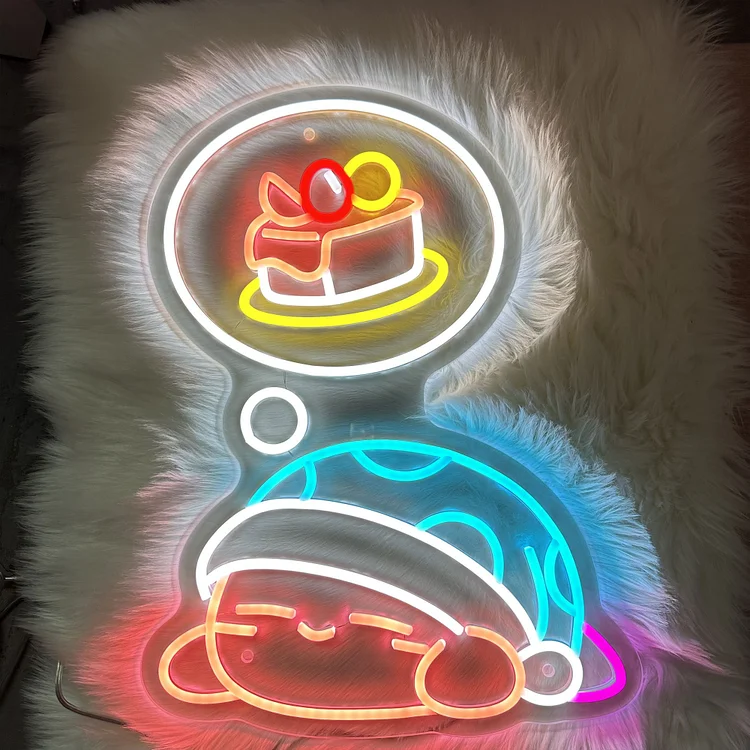Kirby Neon Sign Kirby Decor Gaming Room Decor Japanese Neon Sign Anime Neon Sign Neon Sign Bedroom Gift
