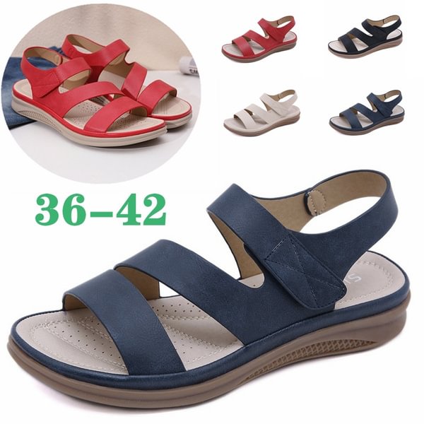 Sandals for Women Ladies Summer Comfortable Casual flat Sandals Female Lightweight Anti-slip Retro Sandalias Large Size 36-42 - BlackFridayBuys