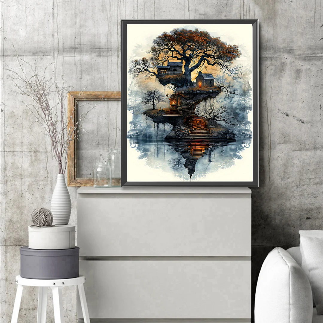 Treehouse DIY Paint By Numbers Kit on Canvas 40x50cm Without Frame Paint by Numbers Kits Drawing Paintwork for Beginners Adults Gift Home Wall Decor