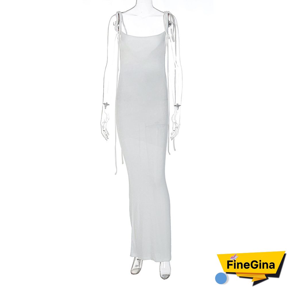 Backless Maxi Dress Sexy Orange Spaghetti Strap Slim Dress For Women Long Club Party Beach Dress Summer Blue Outfits New