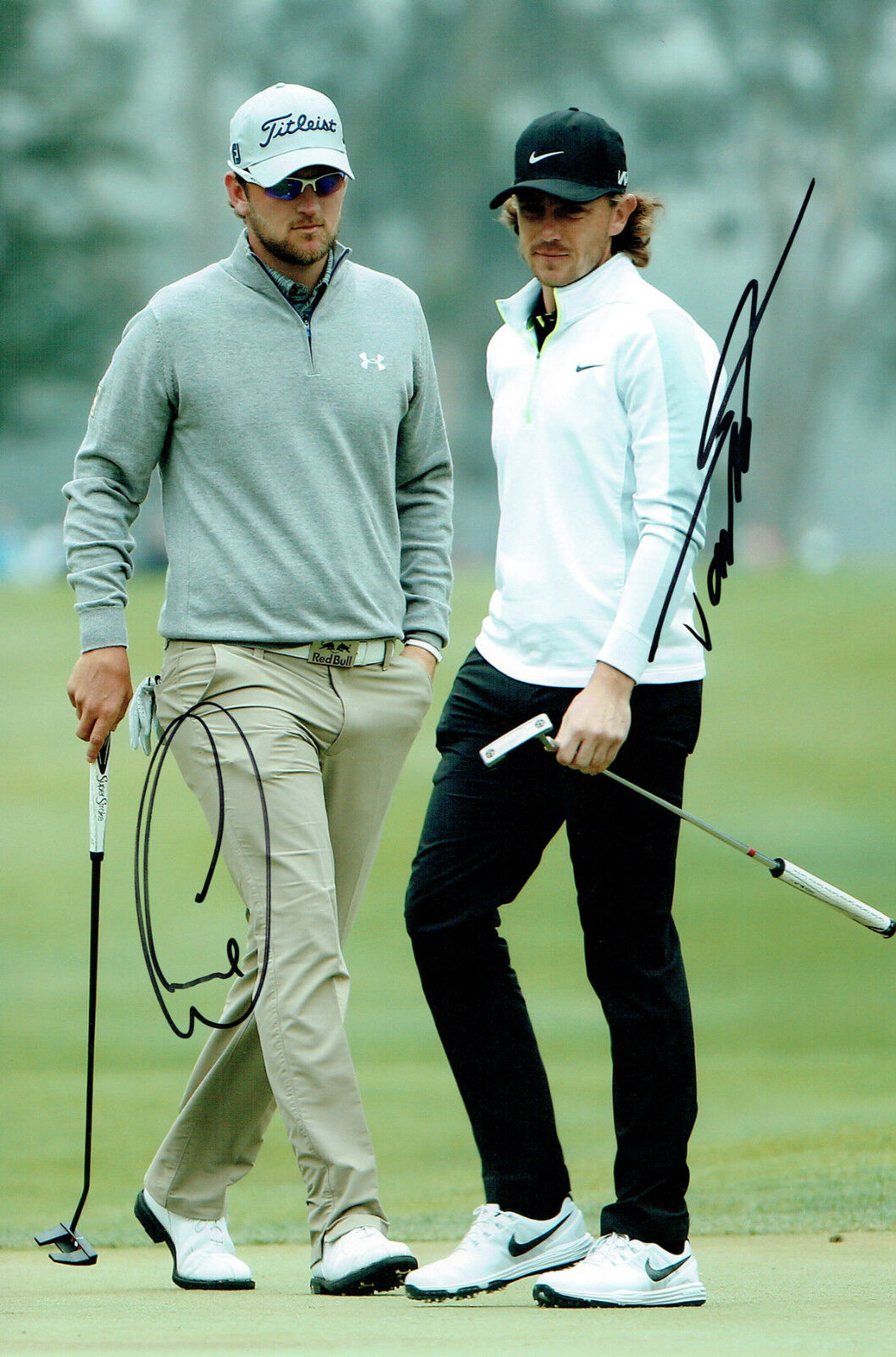 Tommy FLEETWOOD & Bernd WIESBERGER 12x8 Photo Poster painting Signed Autograph Golf AFTAL COA