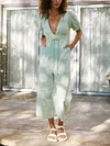 Puff Sleeves+Wide Leg Jumpsuits