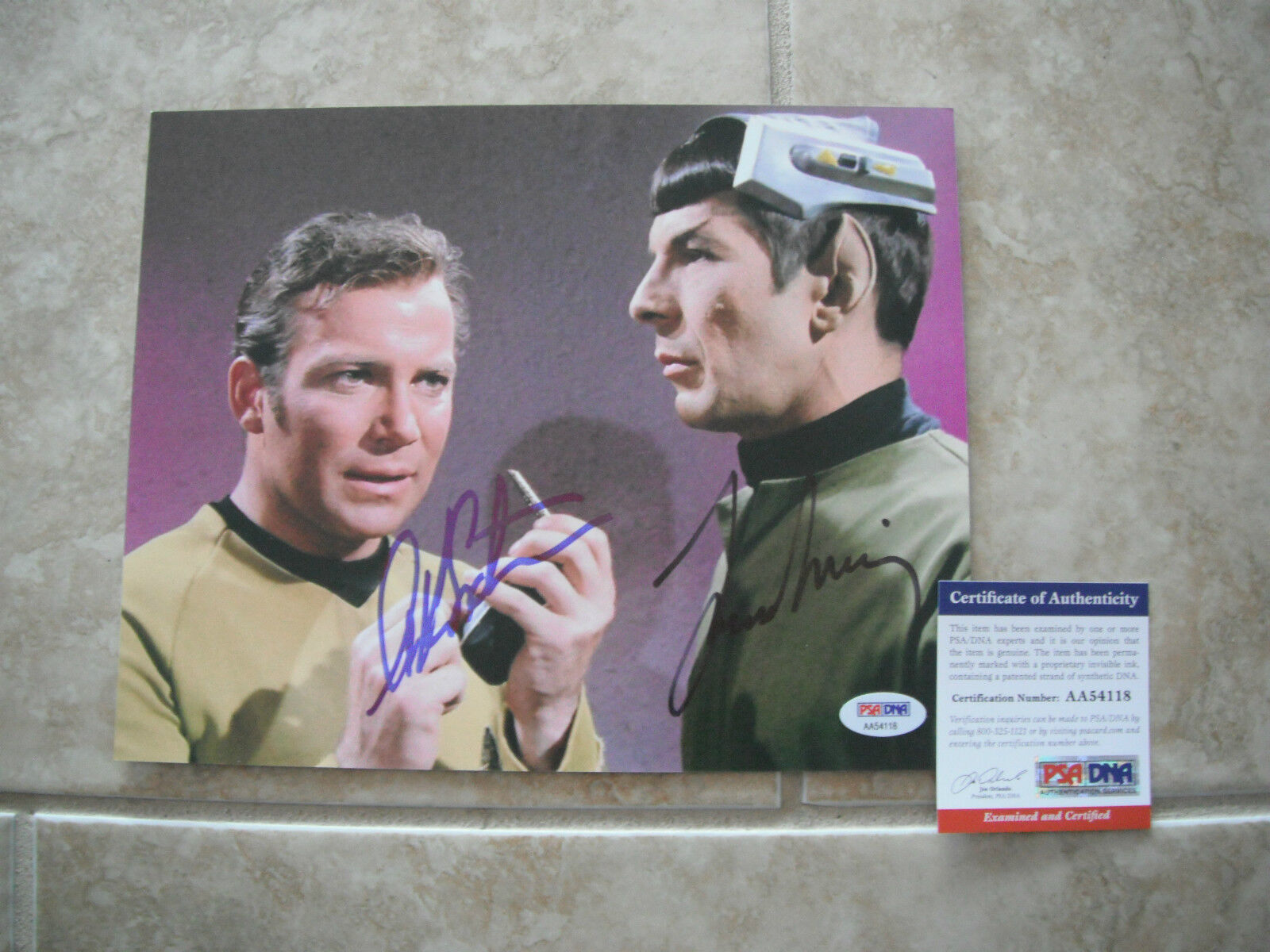 Nimoy Shatner Star Trek Spock Kirk Signed Autographed 8x10 Photo Poster painting PSA Certified 2