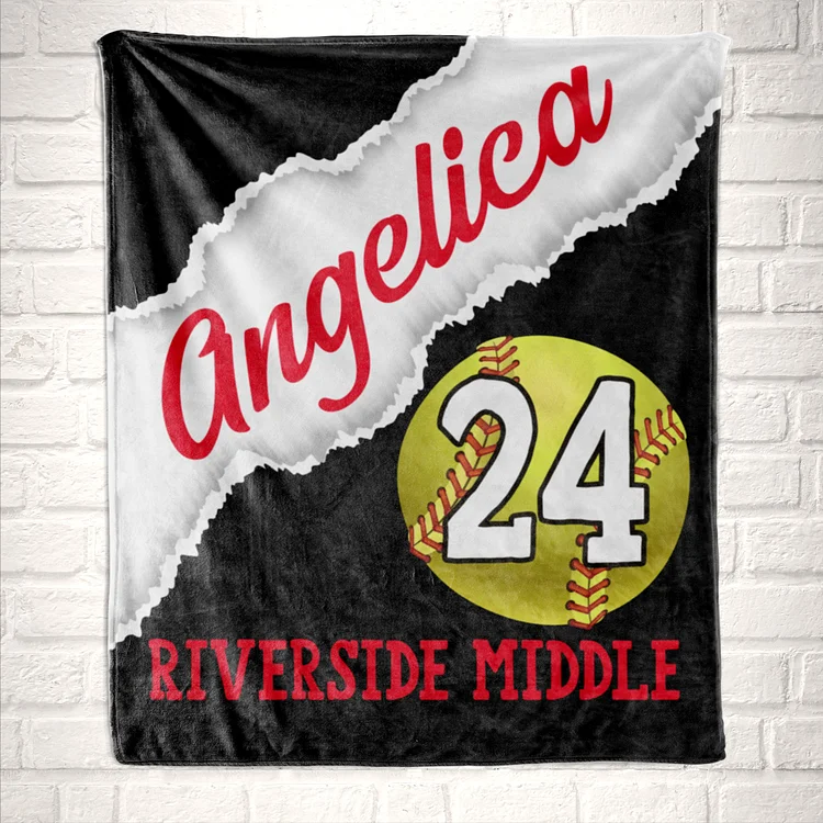 Personalized Softball Blanket for Comfort & Unique| BKKid102